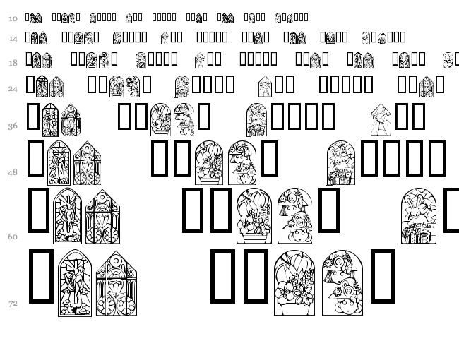 KR Easter Windows font waterfall